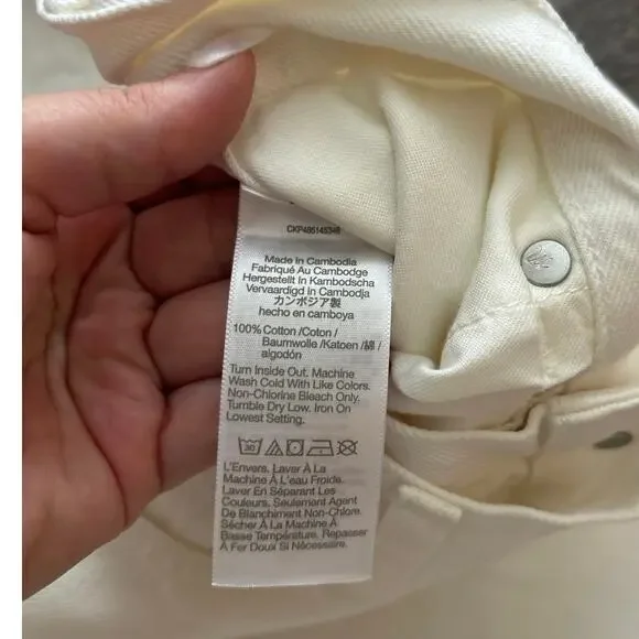 NWT Madewell The Rilee Denim Midi Skirt In Tile White Size 26 - Picture 6 of 7